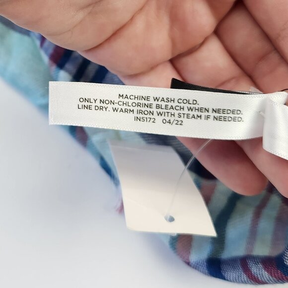 NEW Talbots Plaid Lightweight Soft Fringe Trim Oblong Scarf - Picture 7 of 7